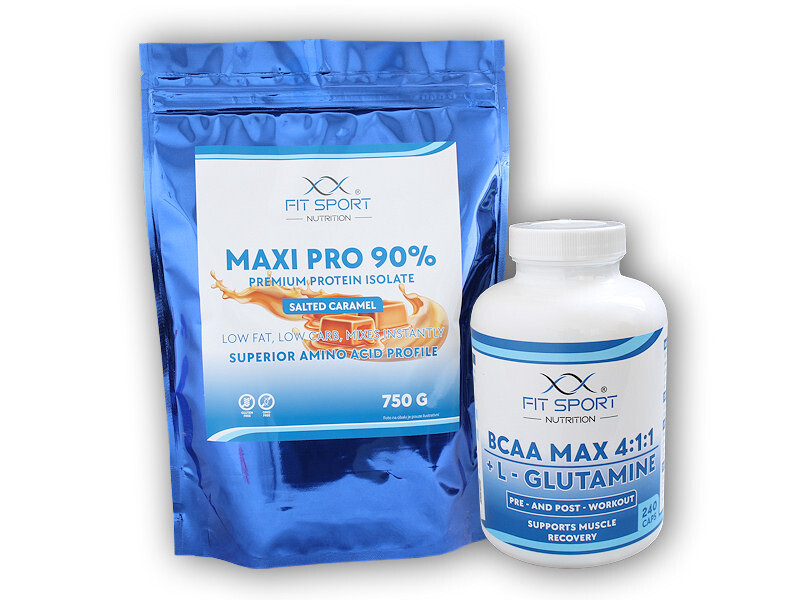 FitSport Nutrition Maxi Pro 90% 750g + BCAA 4:1:1 240cps Varianta: banana