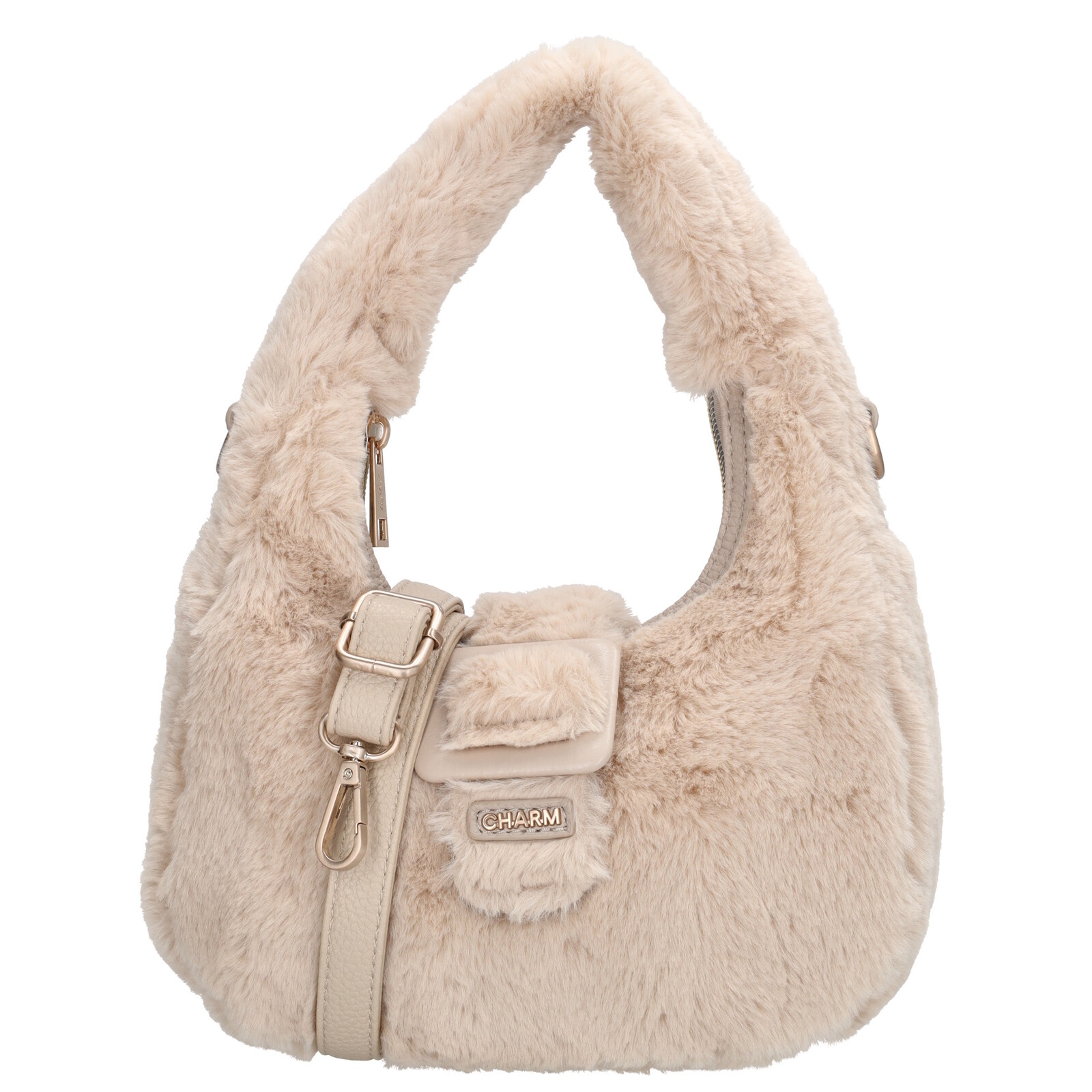 Dámská kožešinová kabelka Charm London Alaska - Krémová