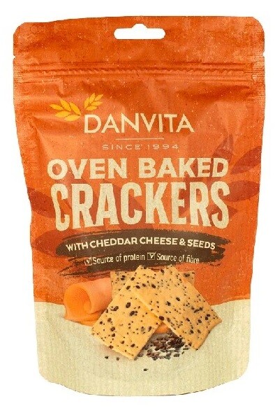 Danvita Křehké krekry se sýrem čedar a semínky 100 g