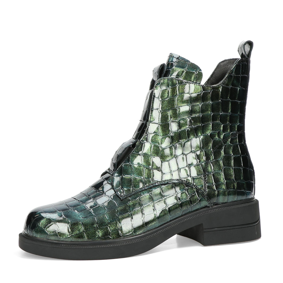 Etimee dámské kožené kotníkové boty - zelené - 36