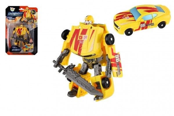Teddies Transformer auto/robot plast 14cm žlutý