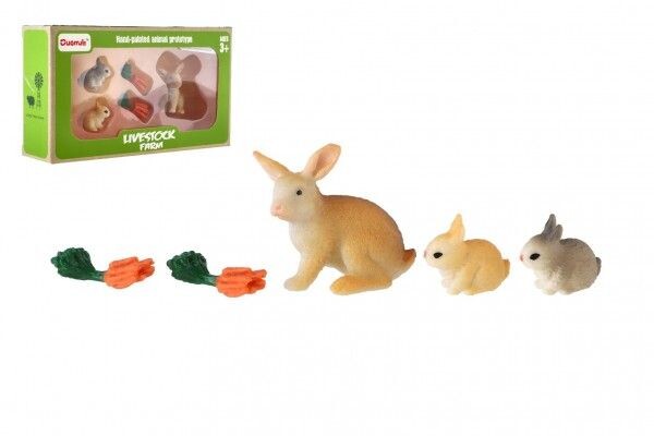 Teddies Králík/Králíček 3ks plast s doplňky