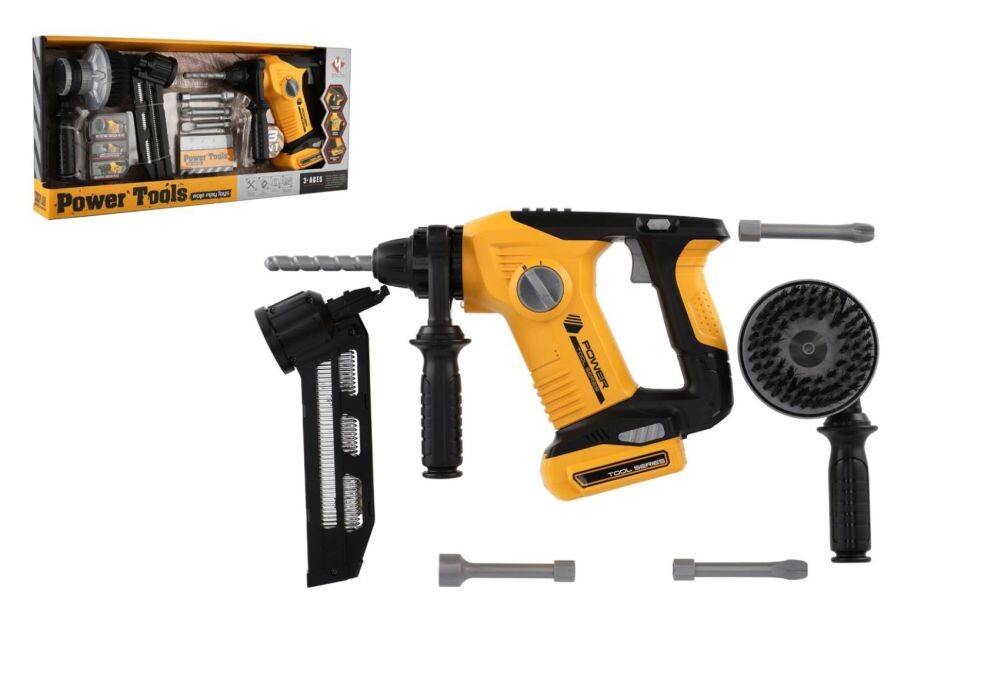 Teddies Příklepová vrtačka s doplňky plast 30x18cm na baterie se zvukem