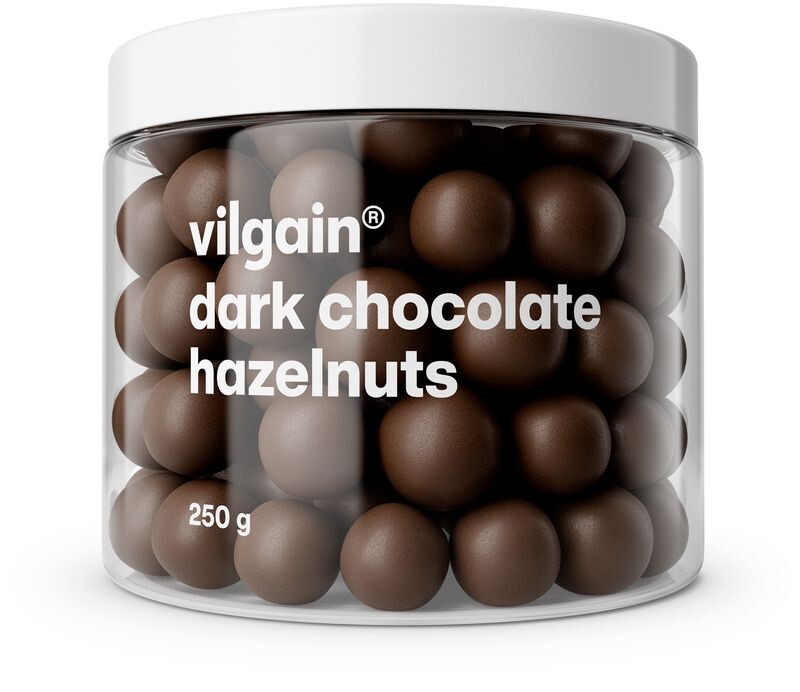 Vilgain Lískové ořechy v čokoládě – hořká čokoláda 250 g