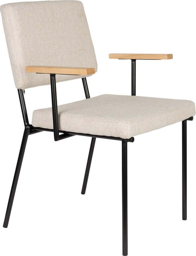 Krémová jídelní židle s područkami Fellow – Zuiver