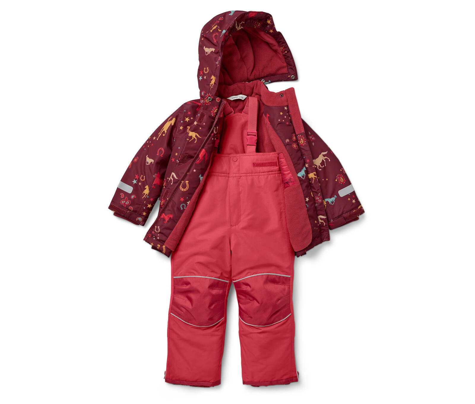 Tchibo - Dětská zimní souprava - pro dívky - vel. 86/92 - barva: červená/s potiskem