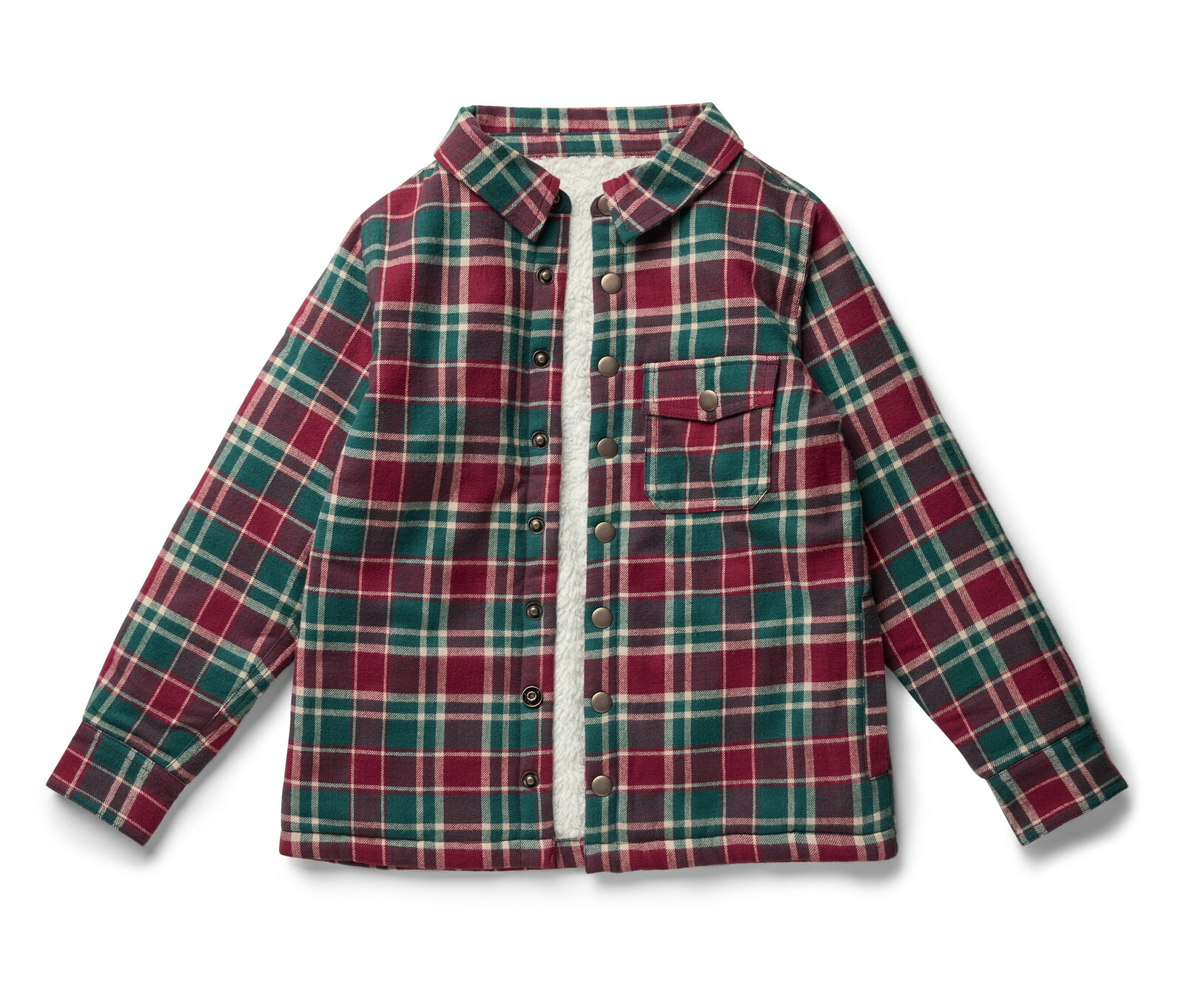 Tchibo - Dětská flanelová bunda - pro ženy - vel. 86/92 - barva: bílá/kostkovaný