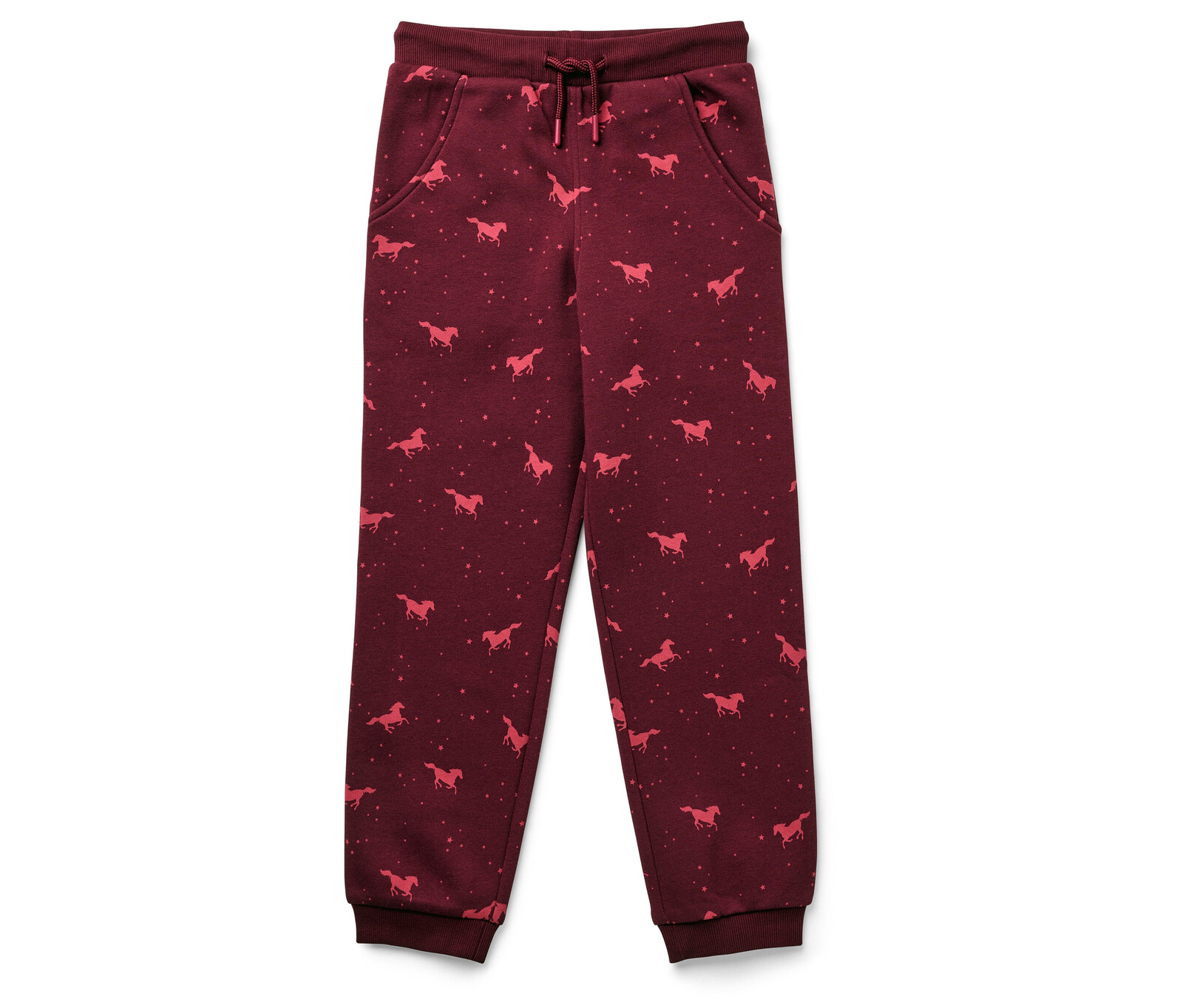 Tchibo - Dětské joggingové kalhoty - pro dívky - vel. 110/116 - barva: červená