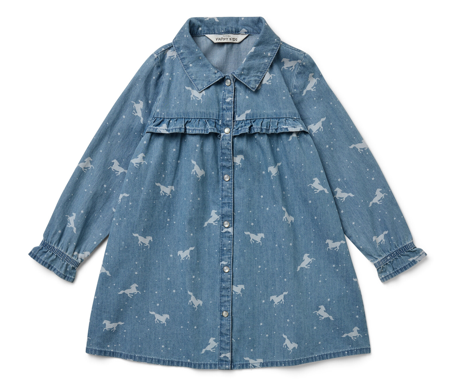 Tchibo - Dětské džínové šaty - pro dívky - vel. 122/128 - barva: modrá