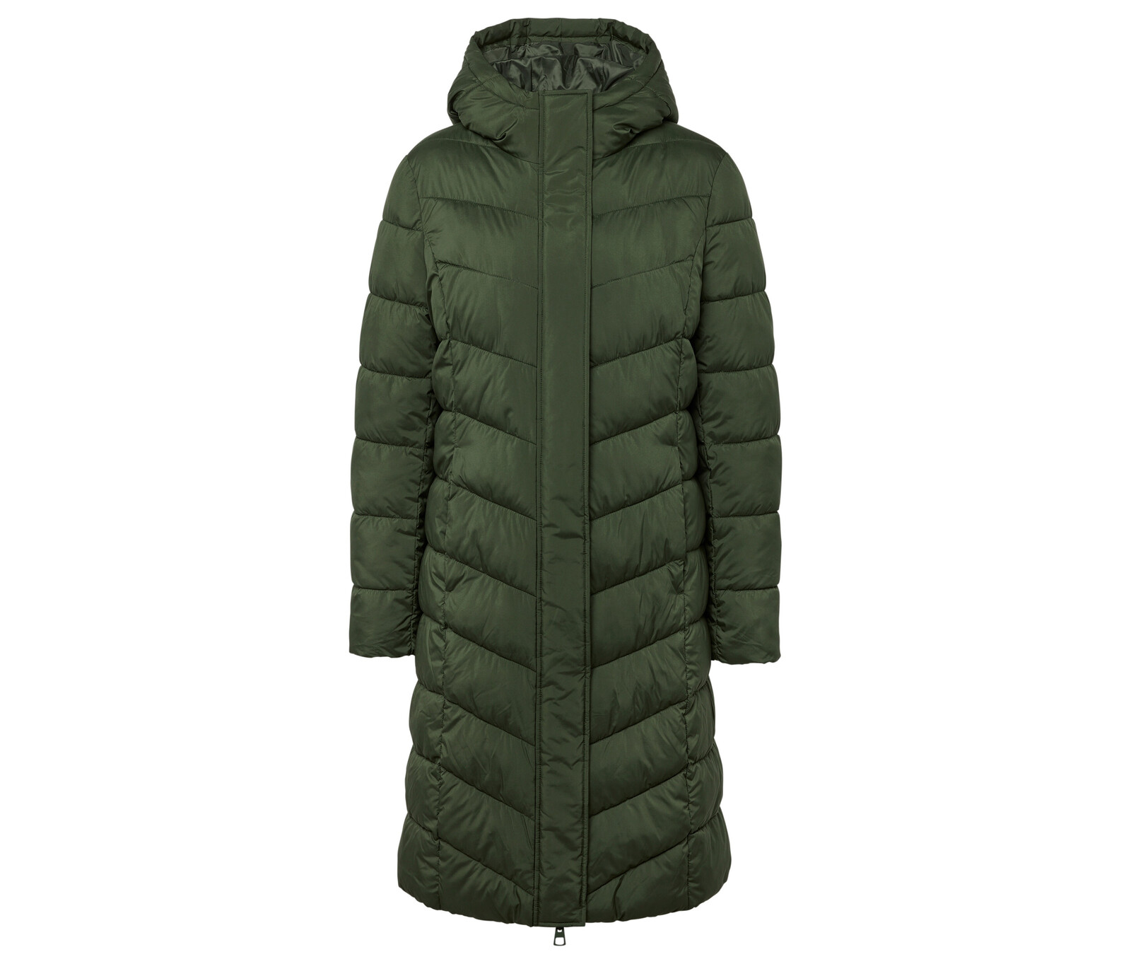 Tchibo - Prošívaný kabát s kapucí - pro ženy - vel. 38 - barva: zelená