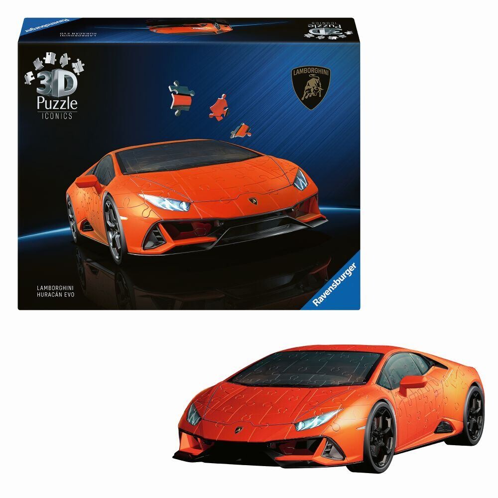 Ravensburger Iconics: Lamborghini Huracán Evo oranžové 3D Puzzle 158 dílků