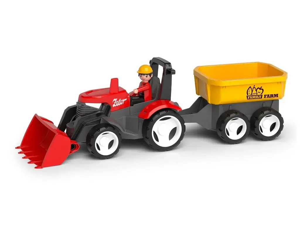 Efko Igráček ECO MultiGO Červený traktor Zetor s radlicí, vlek, Igráček