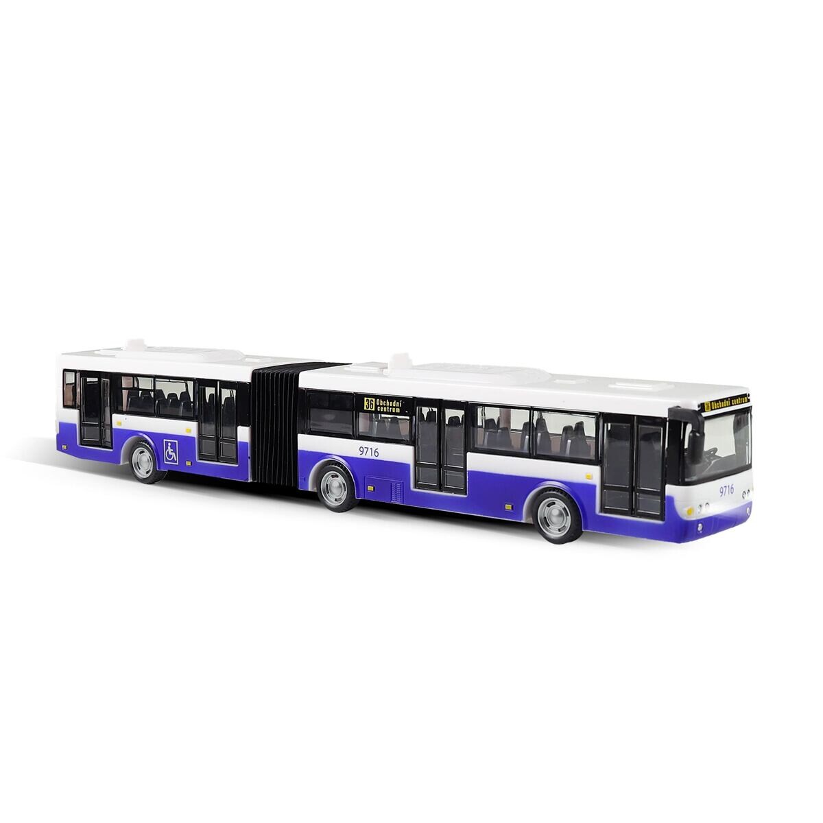 Rappa Kloubový autobus který hlásí zastávky česky 36 cm modrý