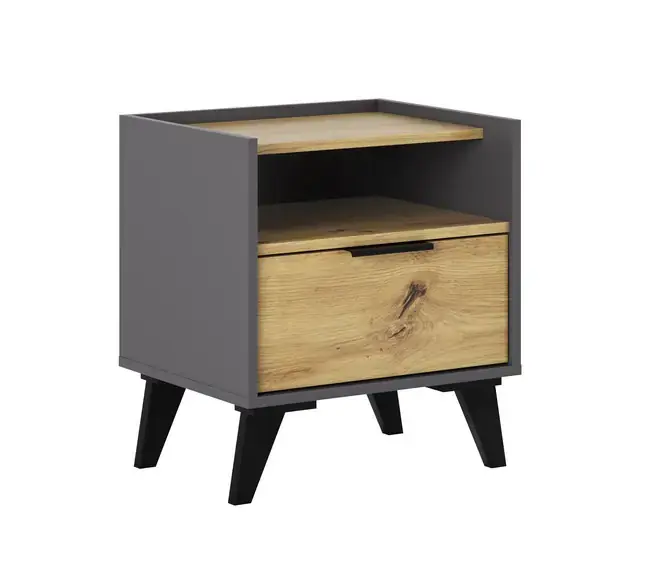 Casarredo Noční stolek SKOURA - dub artisan/grafit