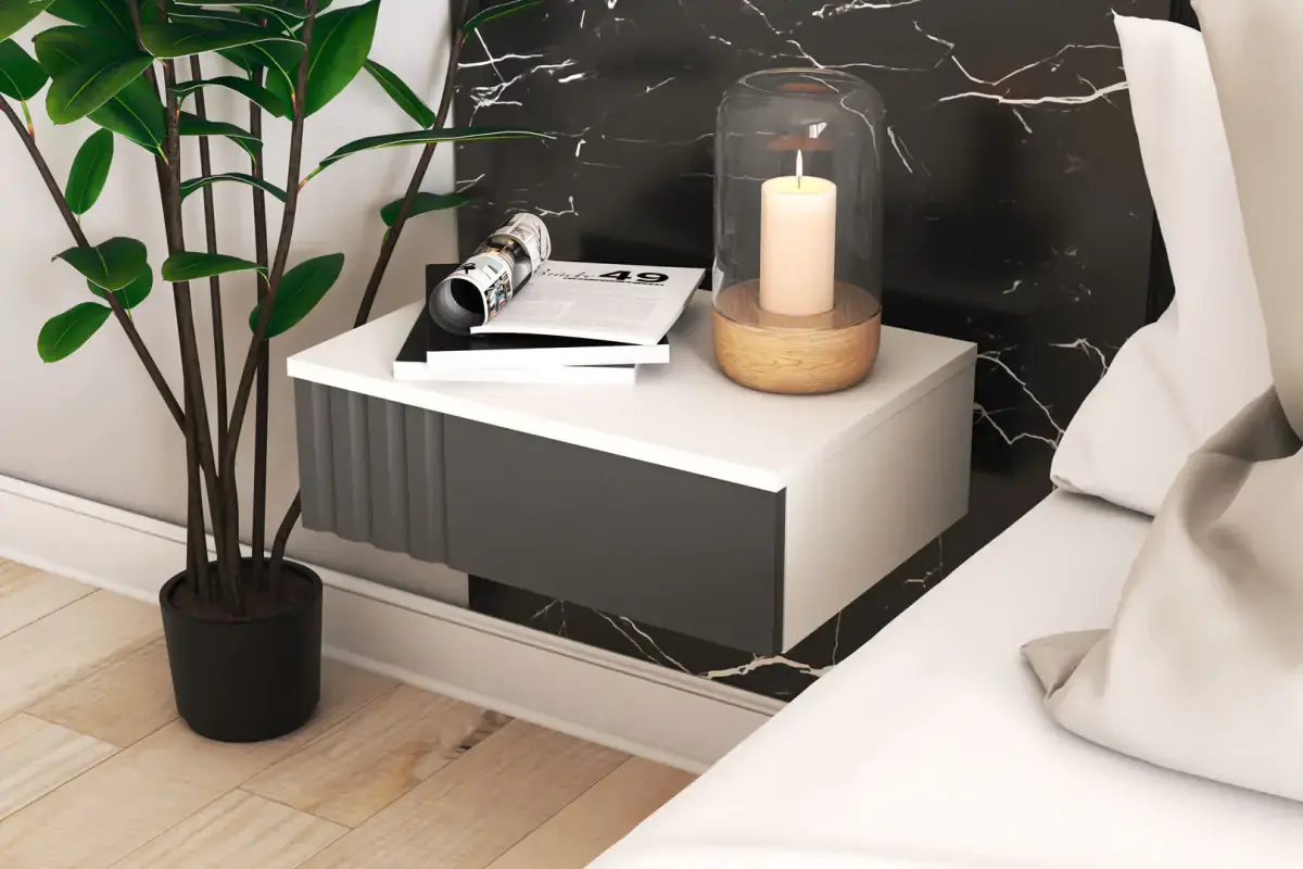 Casarredo Noční stolek AZROU - bílá/grafit