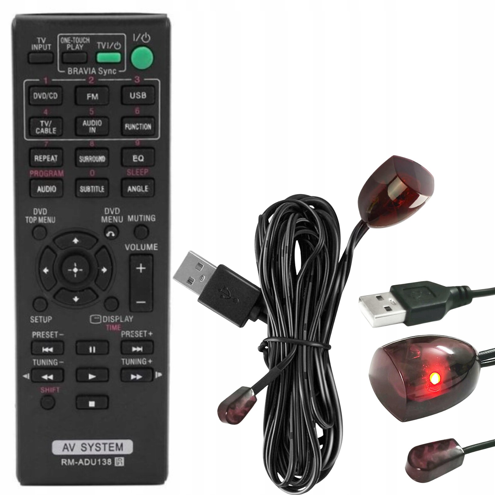 Pilot RM-ADU138 Pro Sony DAVDZ171 DAVDZ175 DAVF300 DAV-F300 Kabel Ir