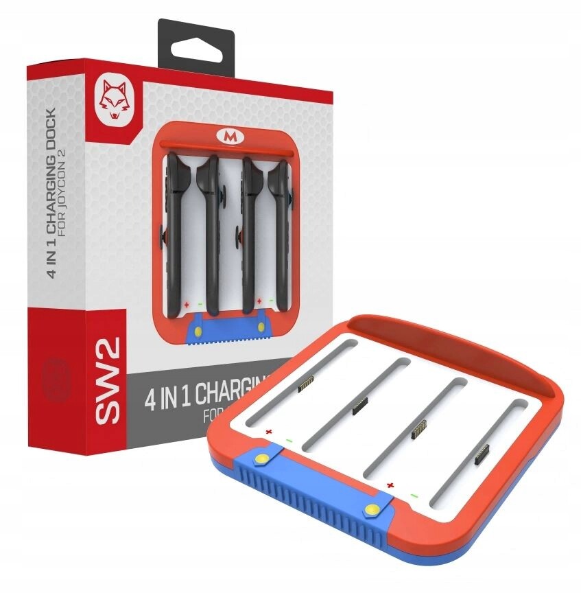 Podstavec nabíjecí stanice 4x Joy-Con 2 Nintendo Switch 2 NS2 Motiv Mario