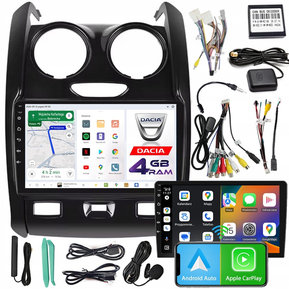 Autorádio Ncs D9 Dacia Duster 2014-2017 Android Navigace 4GB Lte