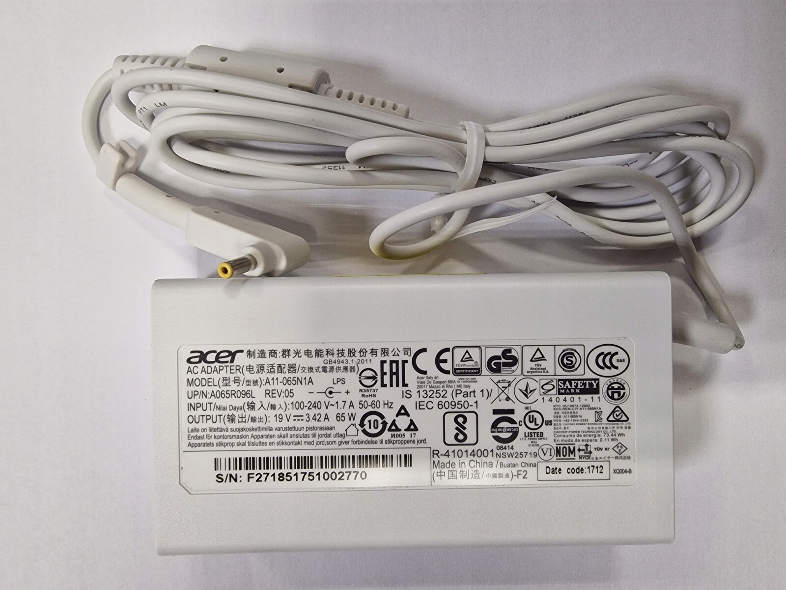 Originální 65W napájecí adaptér Acer Swift SF113-31 SF114-31 SF114-32 SF114-34