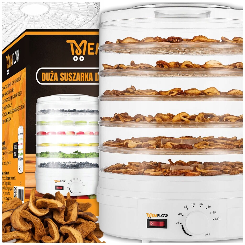 Sušička Potravin Na Houby A Ovoce Zeleniny, Nastavitelná, Velká, 500 W 6 Sít
