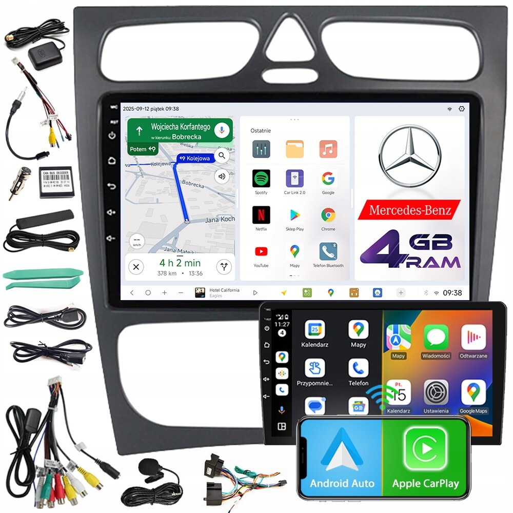 Autorádio Ncs D9 Mercedes-benz W203 2000-2007 Android 4GB Lte