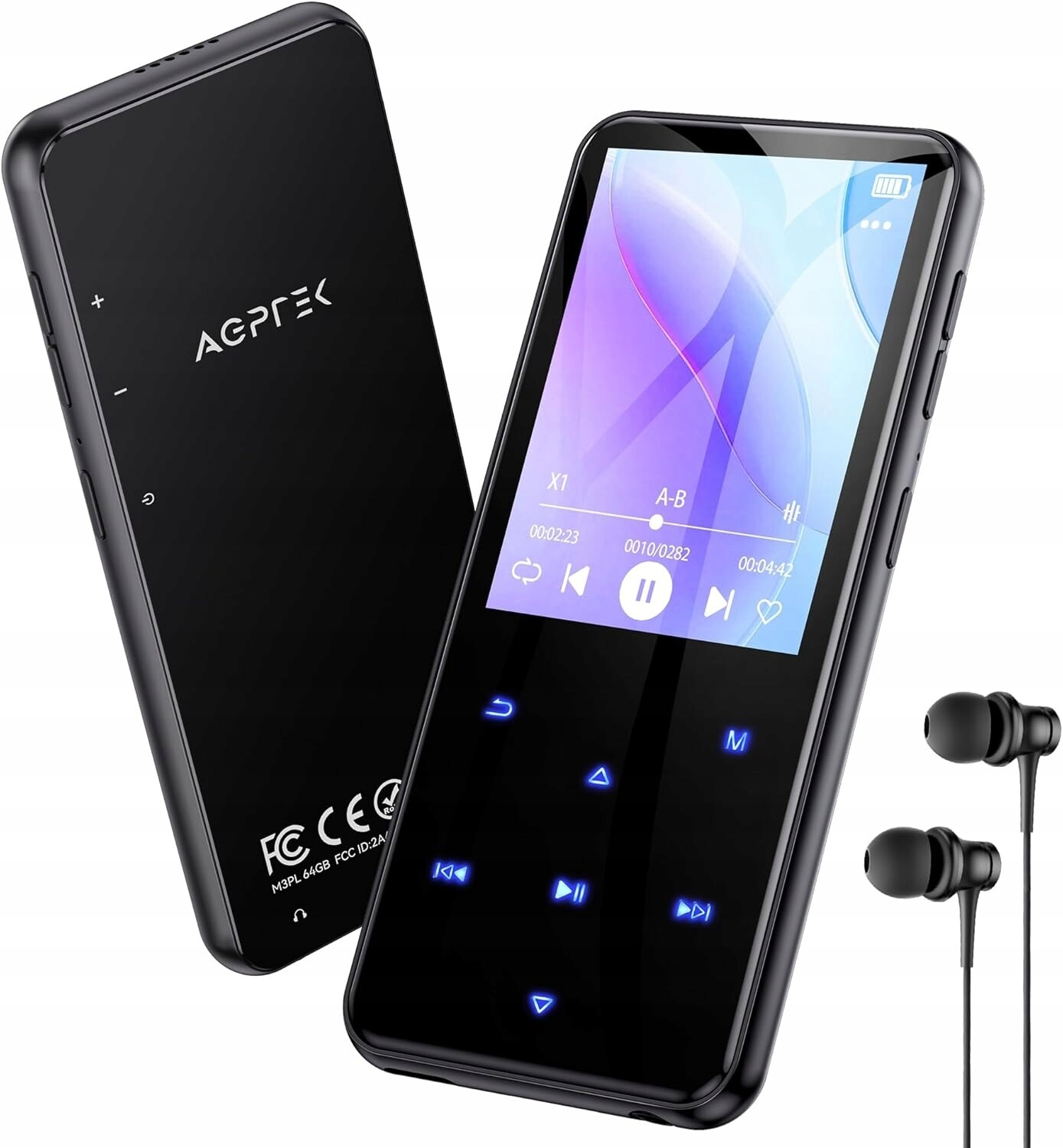 Agptek MP3 64GB Bluetooth 5.3 HiFi 2.4
