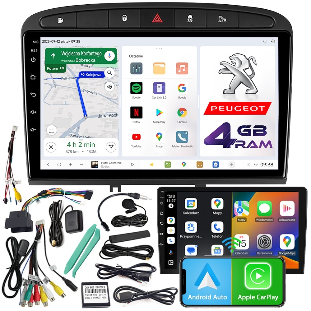 Autorádio Ncs D9 Peugeot 408 2010-2014 Android Navigace 4GB Lte