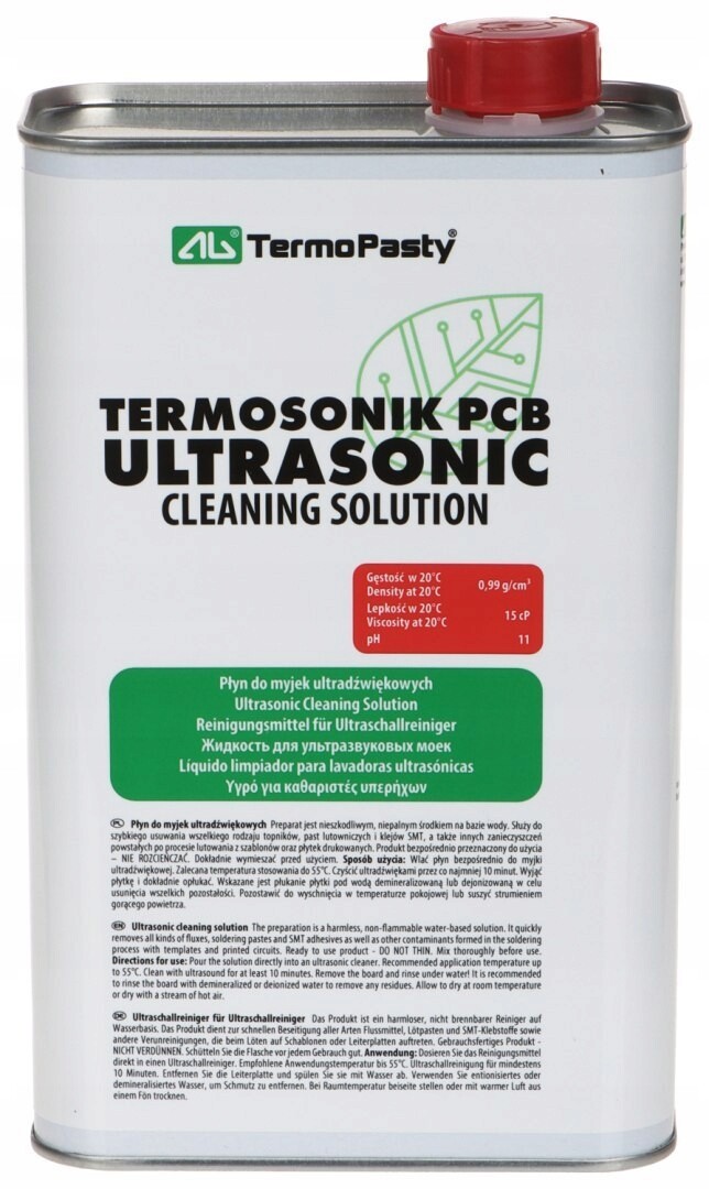 Tekutina Do Ultrazvukových Myček TERMOSONIK-PCB/1000 Kanister Kovová 1000 m