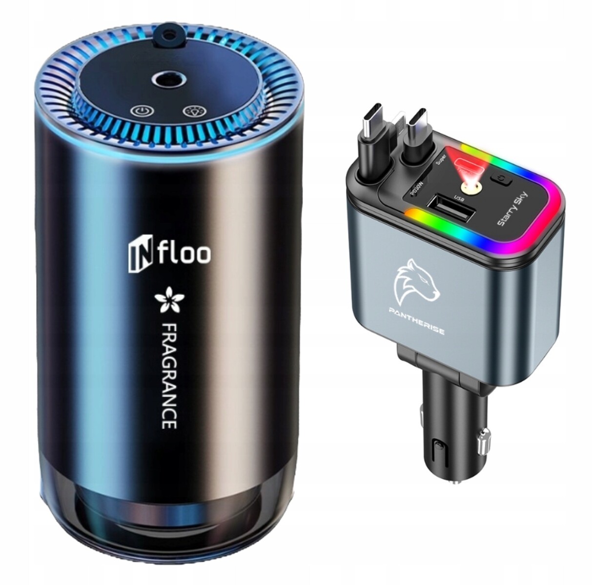 Inteligentní Zvlhčovač Vzduchu Difuzér Nabíječka Automobilová 5v1 Usb-c