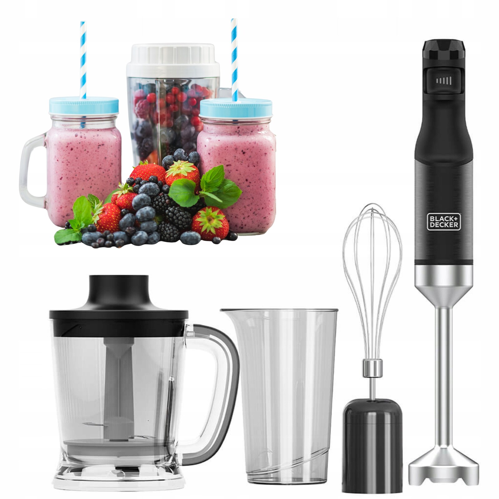 Výkonný Ruční Mixér, Multifunkční Mixér Black+decker 1500 W