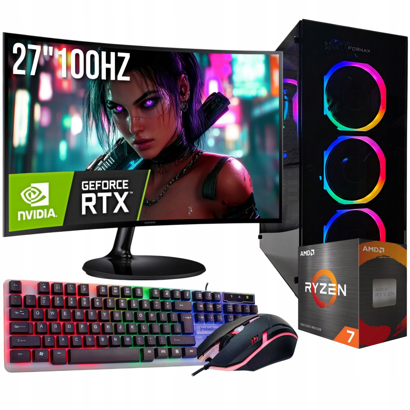 Set Gamer Master Ryzen 7 5700X 32GB Rtx 4060 8GB Monitor 27'' 100Hz