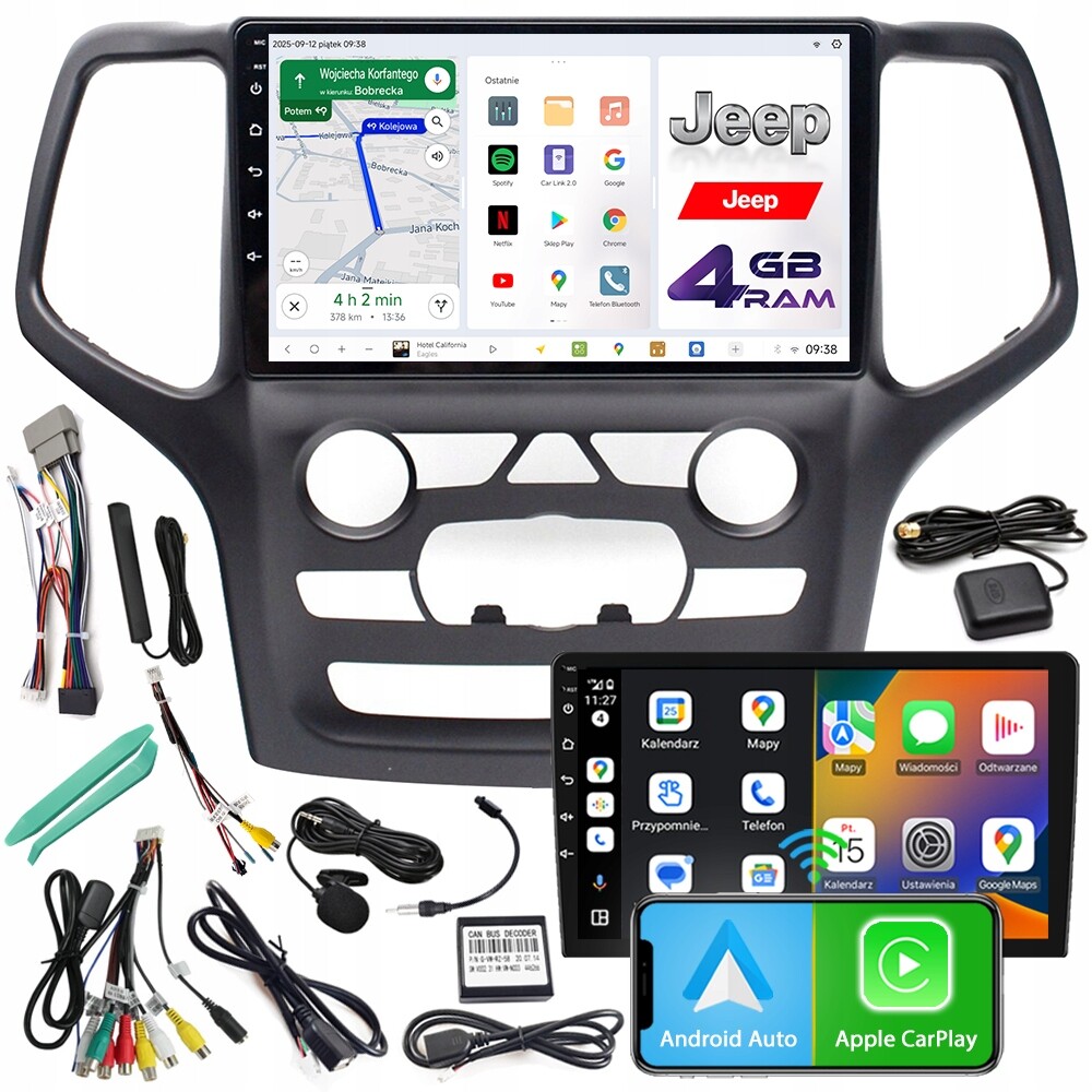 Autorádio Ncs D9 Jeep Grand Cherokee 2014-2017 Android 4GB Lte