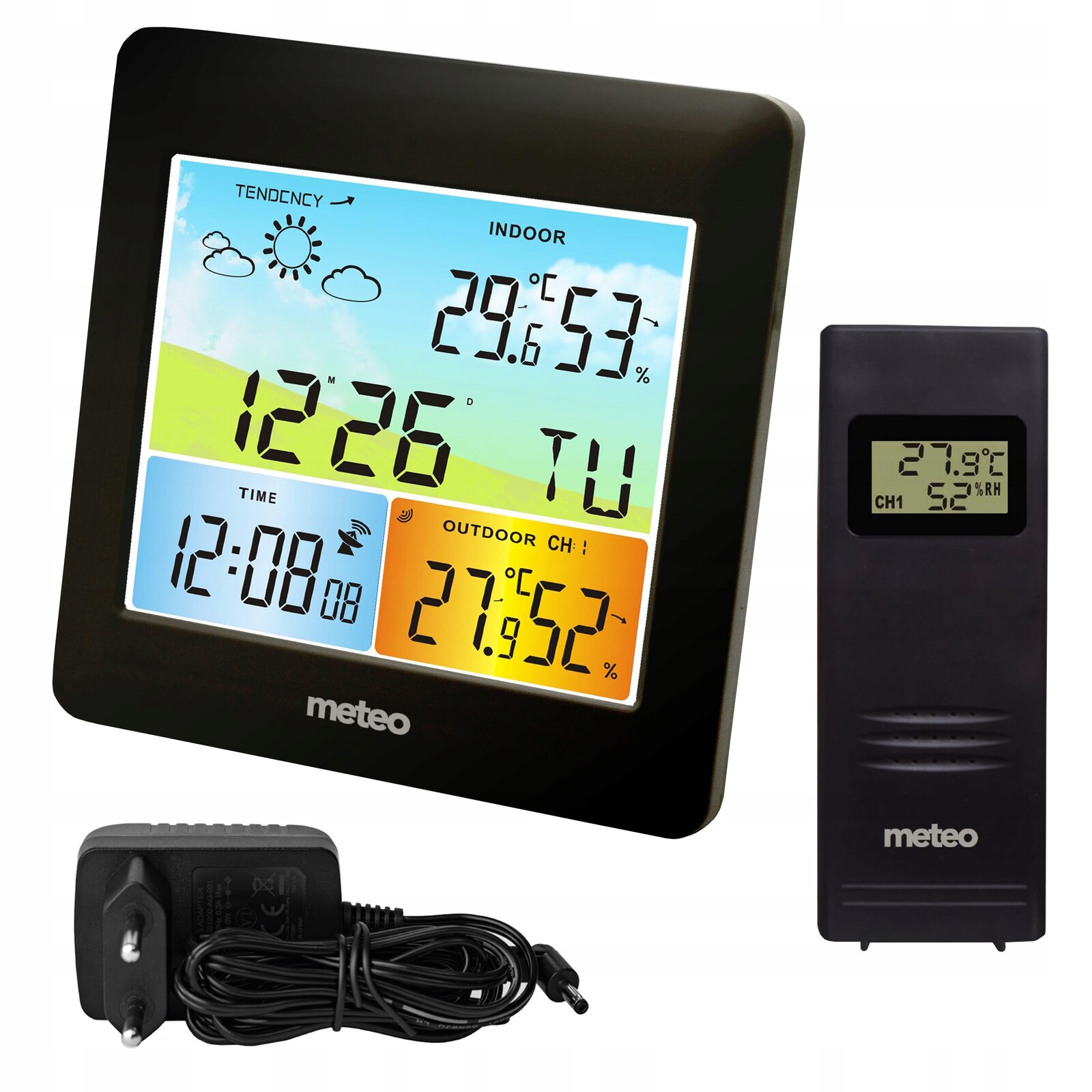 Meteorologická Stanice S Dcf Meteo SP202 S Počasím A Venkovním Senzorem