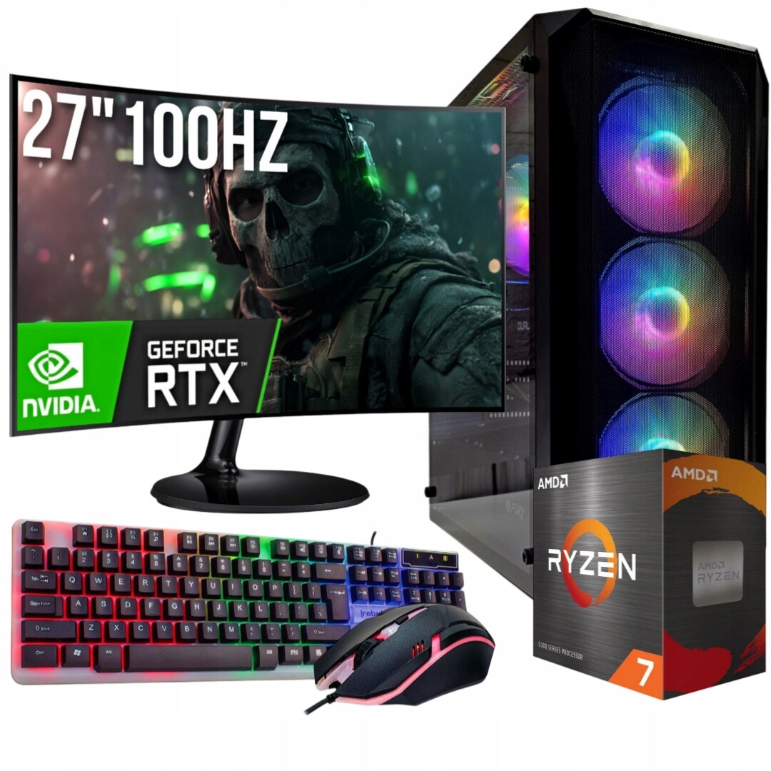 Set Gamer Master Ryzen 7 5700X 16GB Rtx 4060 8GB Monitor 27'' 100Hz
