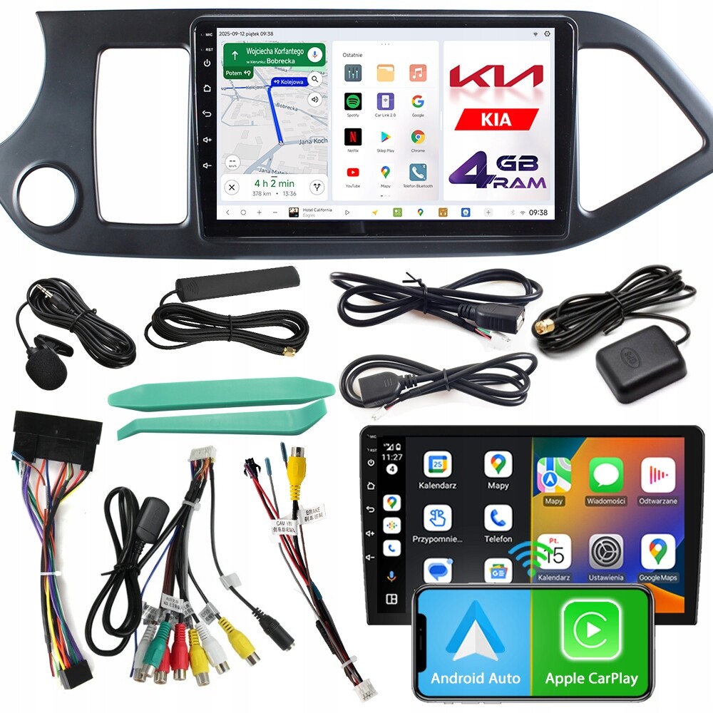 Autorádio Ncs D9 Kia Picanto 2011-2017 Android Navigace 4GB Lte