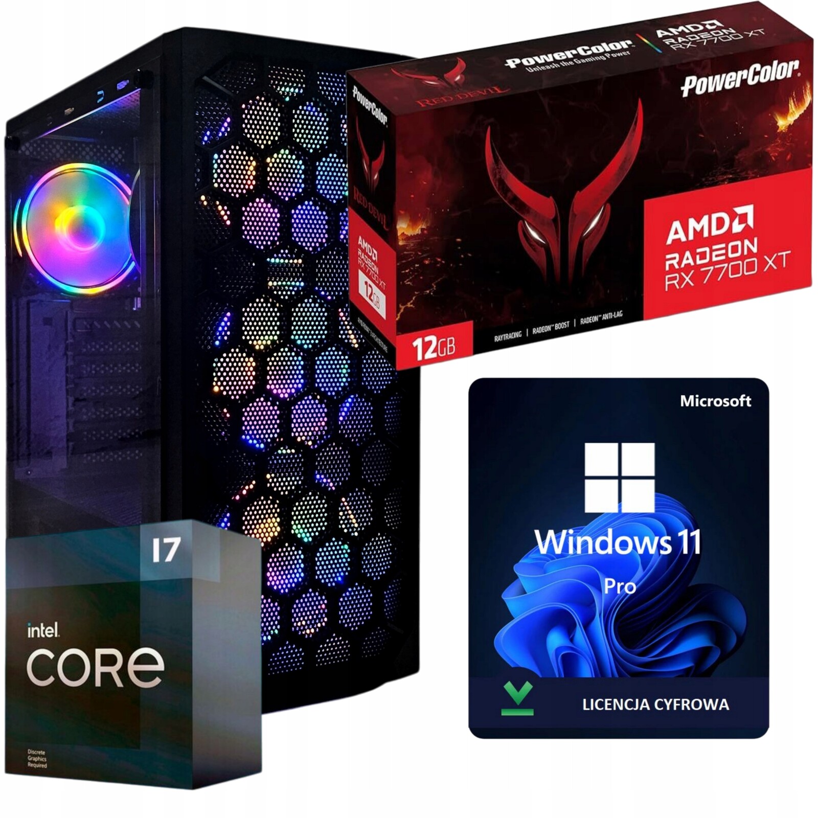 Počítač Intel i7 32GB 1TB Ssd Rx 7700 Xt 12GB