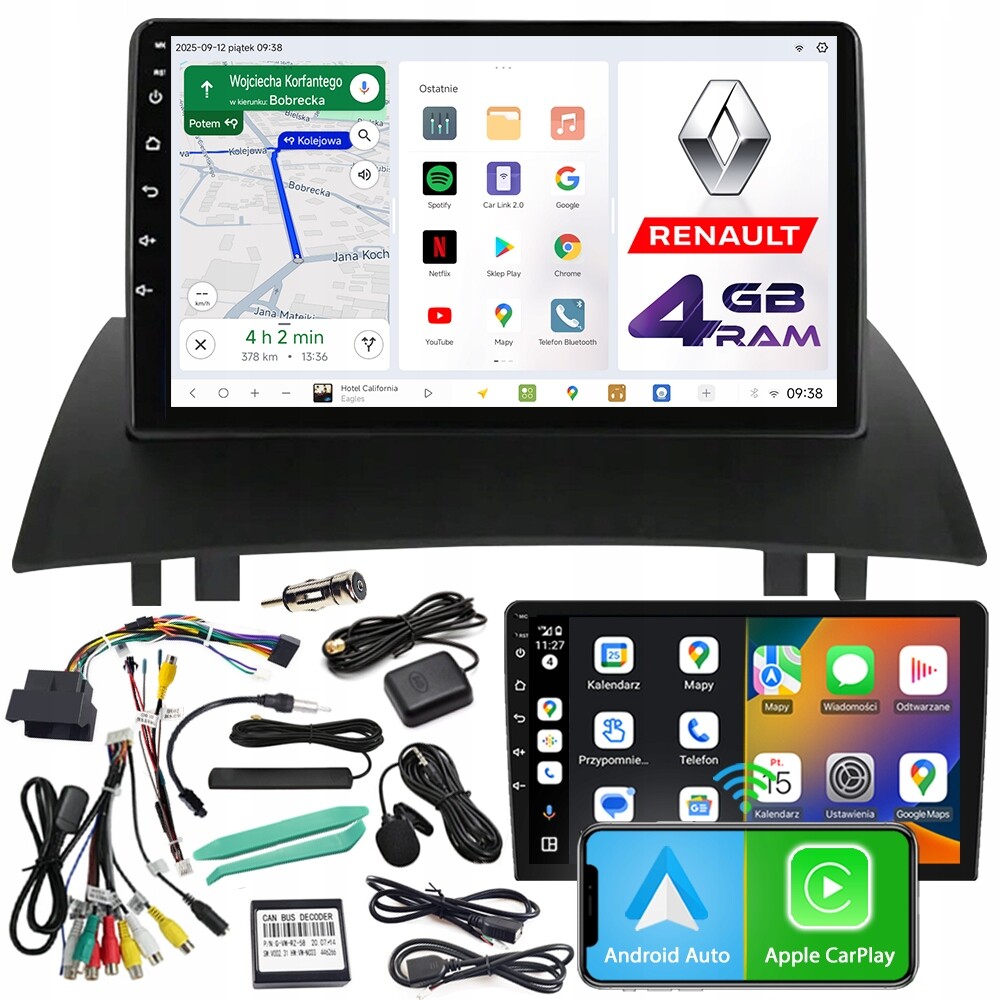 Autorádio Ncs D9 Renault Megane 2 II 2002-2008 Android 4GB Lte