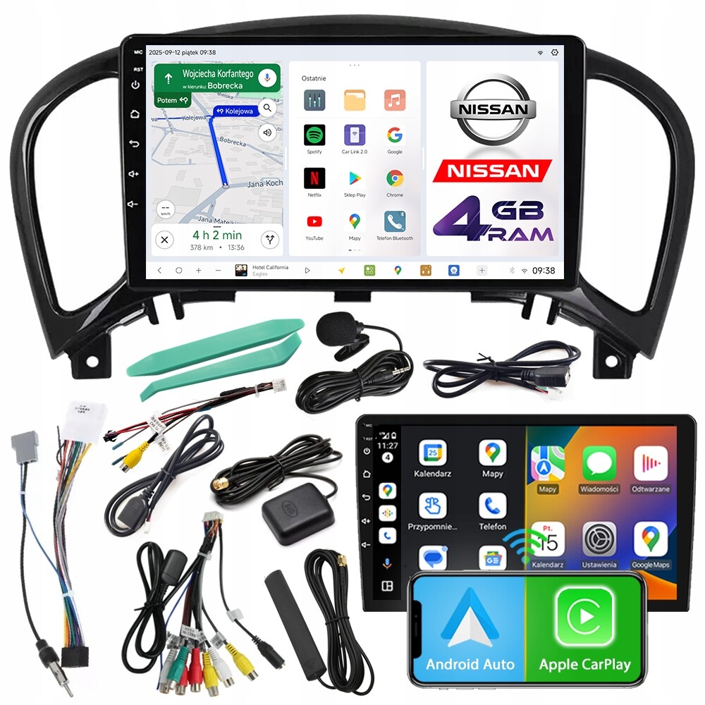 Autorádio Ncs D9 Nissan Juke 2010-2019 Android Navigace 4GB Lte