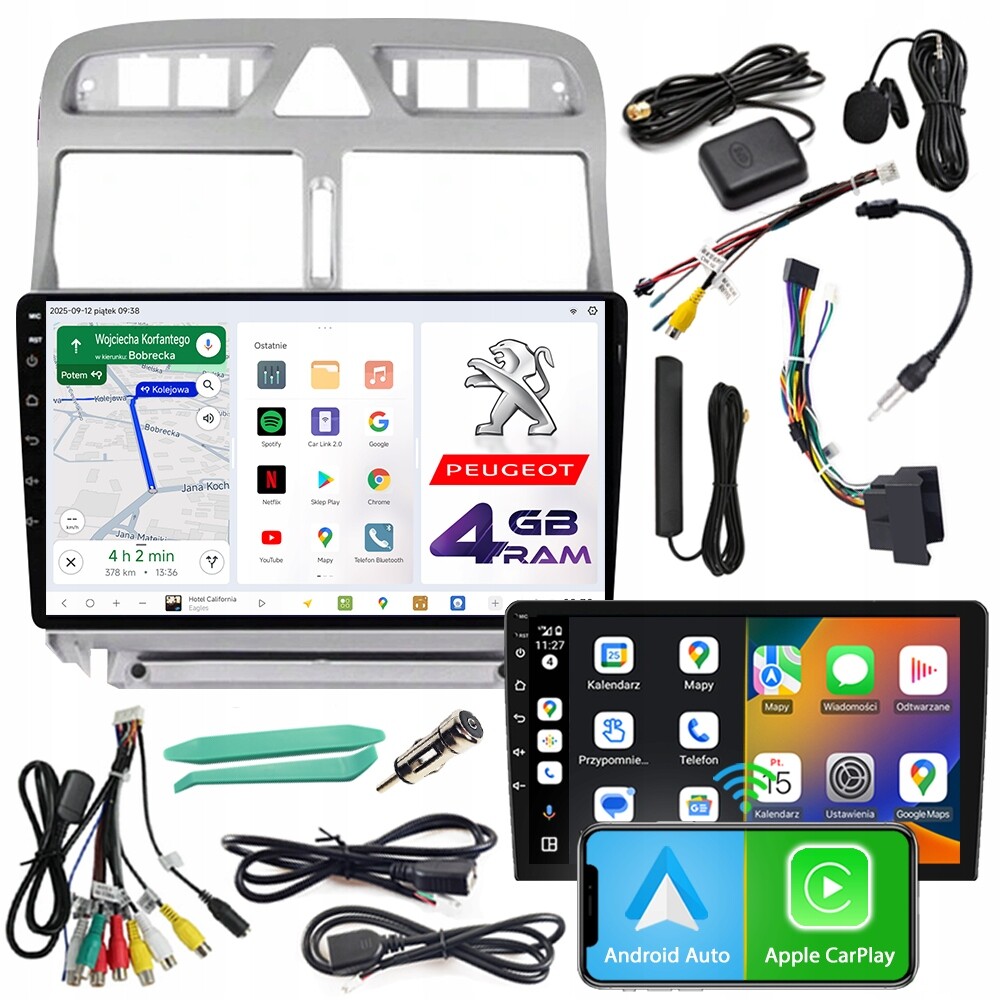 Autorádio Ncs D9 Peugeot 307 2001-2008 Android Navigace 4GB Lte