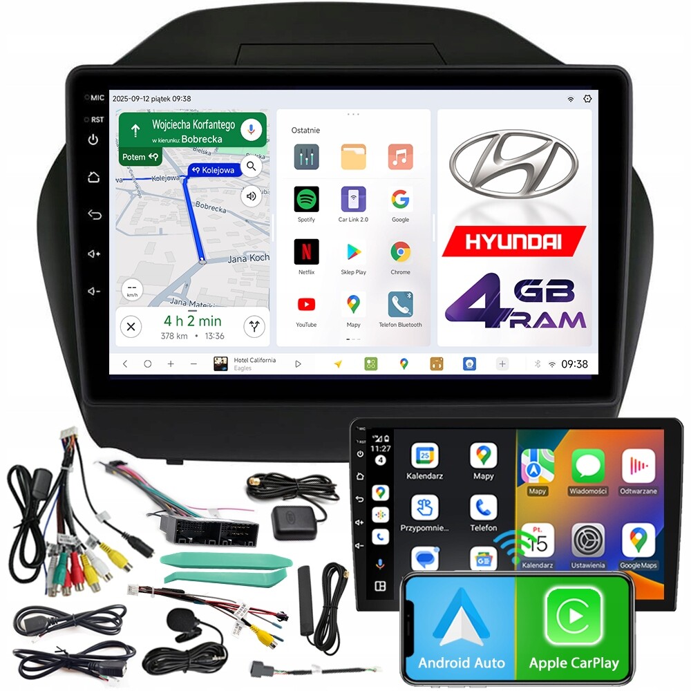 Autorádio Ncs D9 Hyundai IX35 2009-2015 Android 4GB Lte