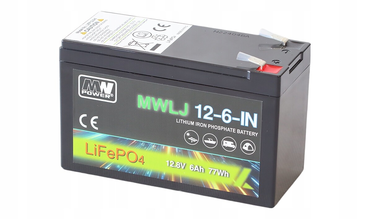 LiFePO4 Akumulátor 12,8V/6Ah (152x65x97mm) Mwlj 12-6-IN
