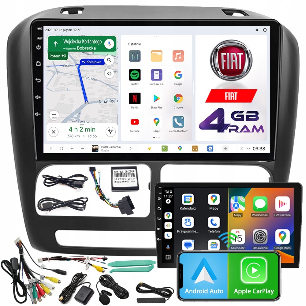 Autorádio Ncs D9 Fiat Doblo 2010-2015 Android Navigace 4GB Lte