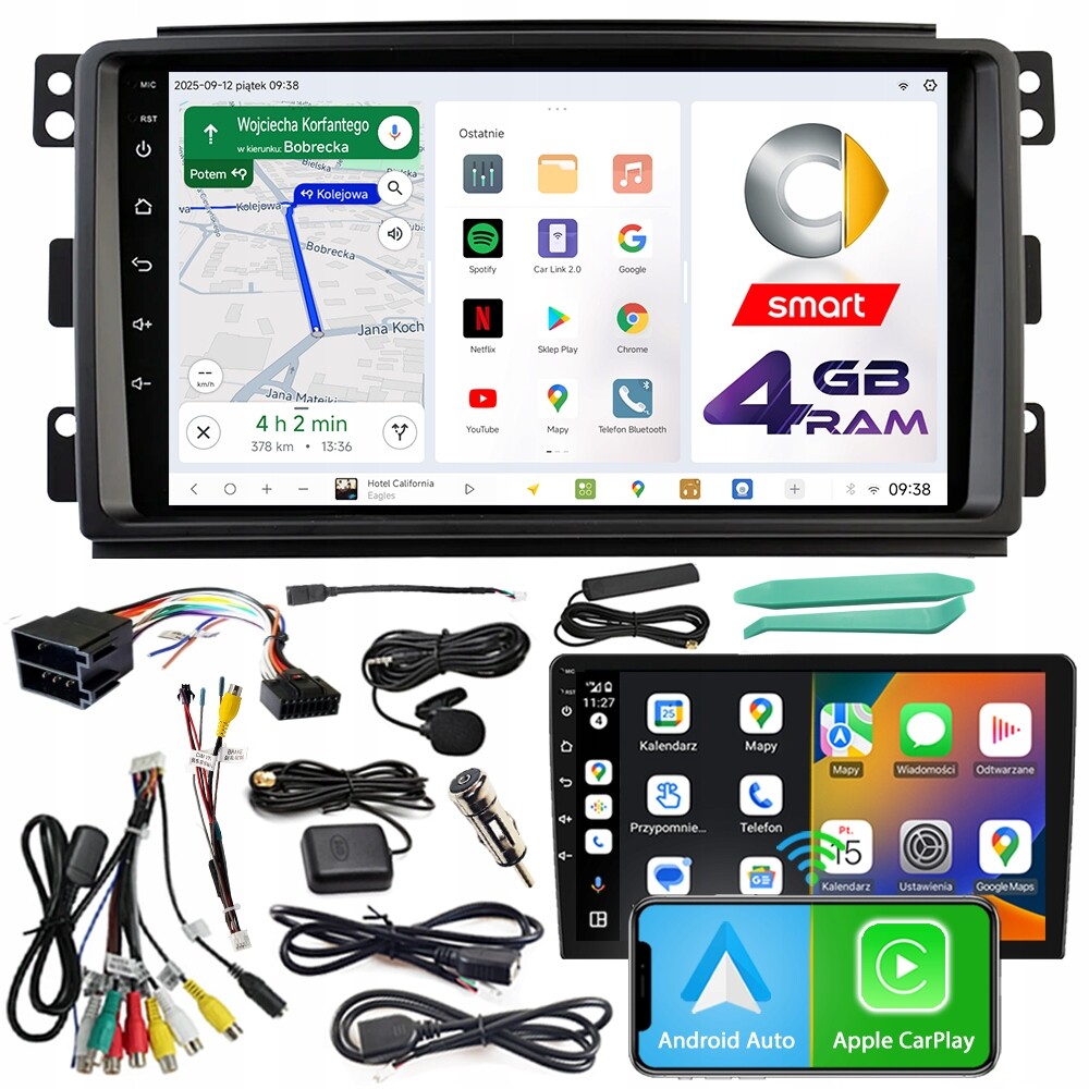 Autorádio Ncs D9 Smart Fortwo 2005-2010 Android Navigace 4GB Lte