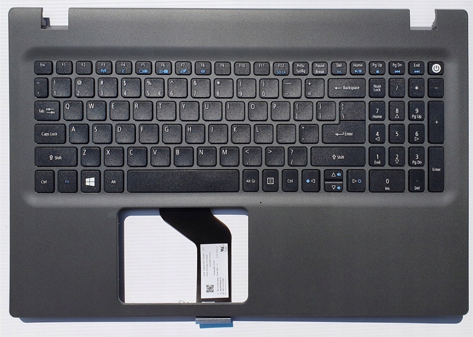 Klávesnice s krytem palmrest pro Acer Aspire E5-532 šedá Us/pl