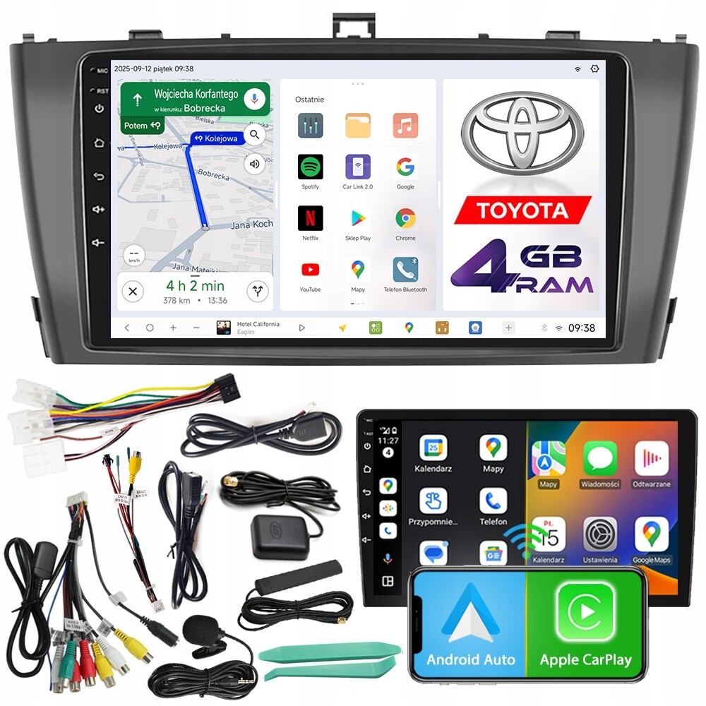 Autorádio Ncs D9 Toyota Avensis 3 III 2009-2015 Android 4GB Lte