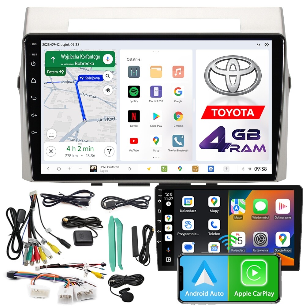 Autorádio Ncs D9 Toyota Corolla Verso 2004-2009 Android 4GB Lte