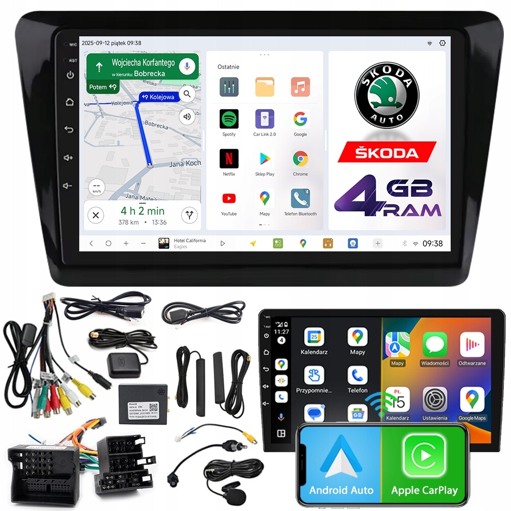 Autorádio Ncs D9 Skoda Rapid 2012-2020 Android 4GB Lte