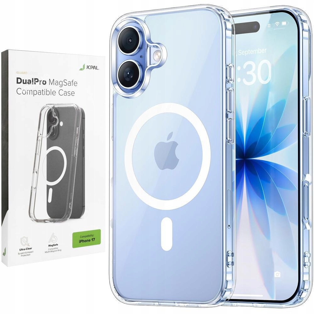 Pouzdro Pouzdro DualPro MagSafe pro Apple iPhone 17, průhledný zadní kryt kryt