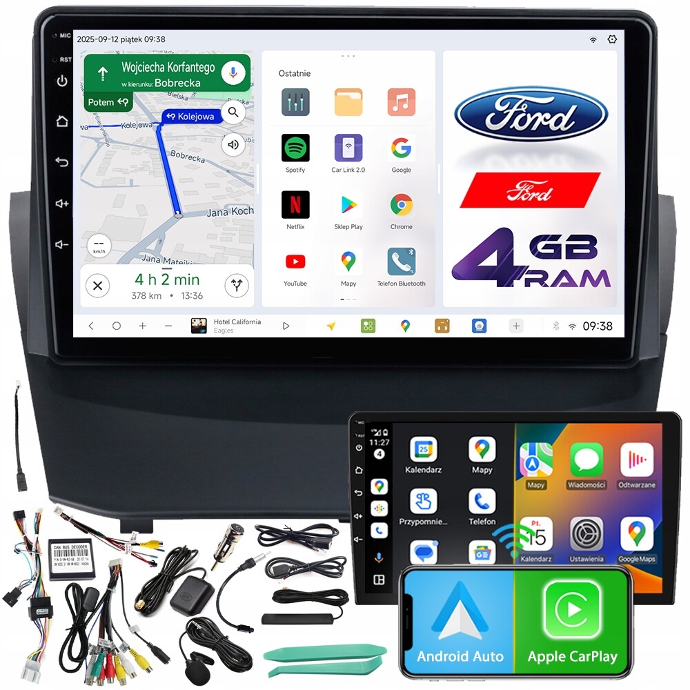 Autorádio Ncs D9 Ford Fiesta Mk7 2009-2017 Navigace 4GB Lte