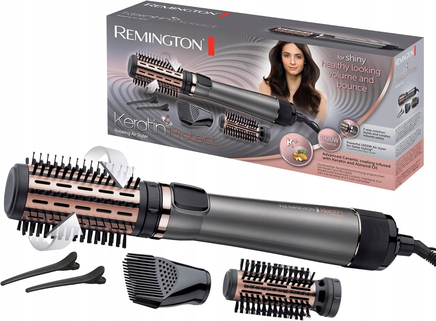 Remington Keratin Protect AS8811 Sušička a kulma s otočným nástavcem